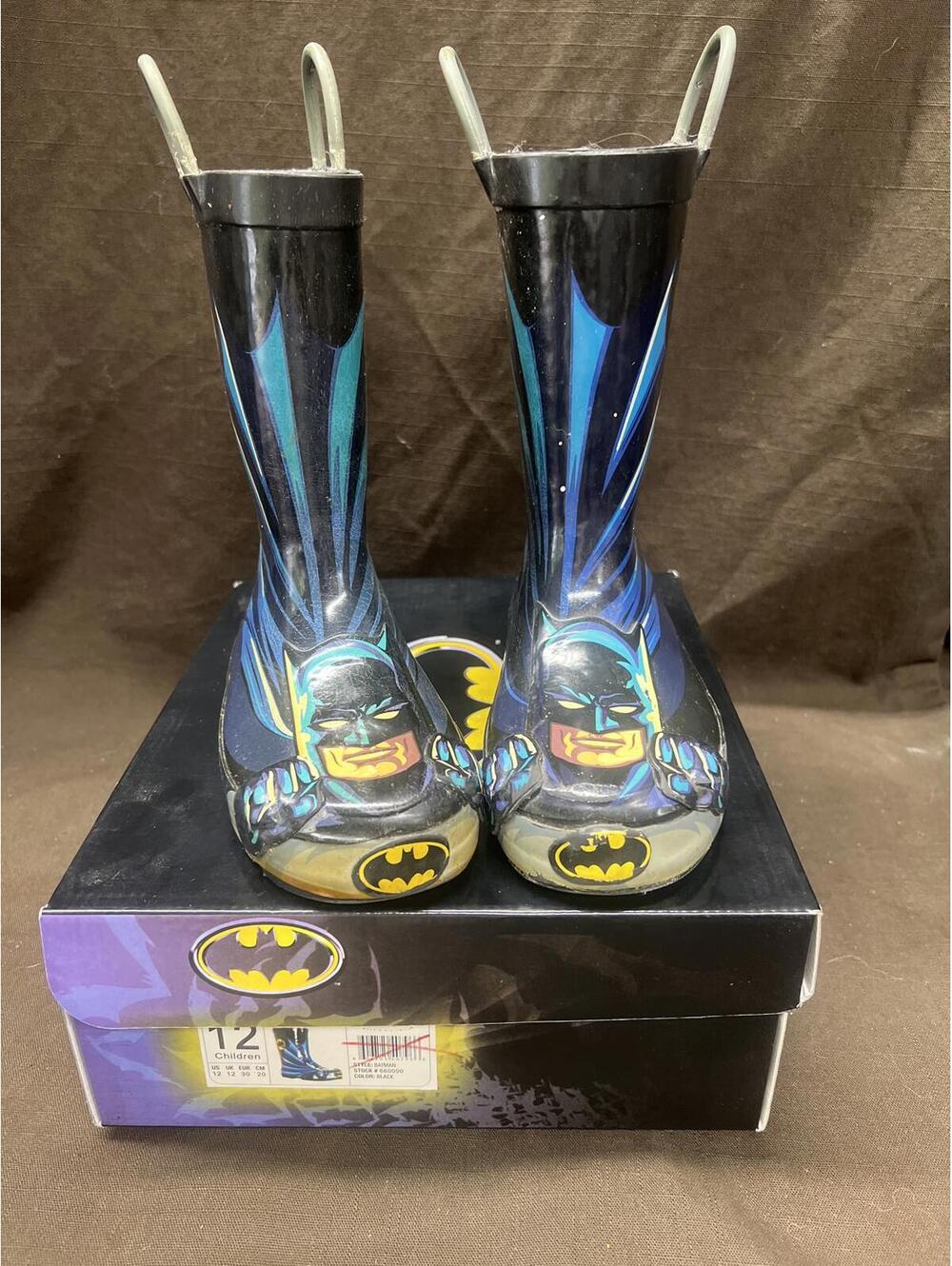 Western Chief Kids Batman Rain Boots Size 12 Child Black Blue